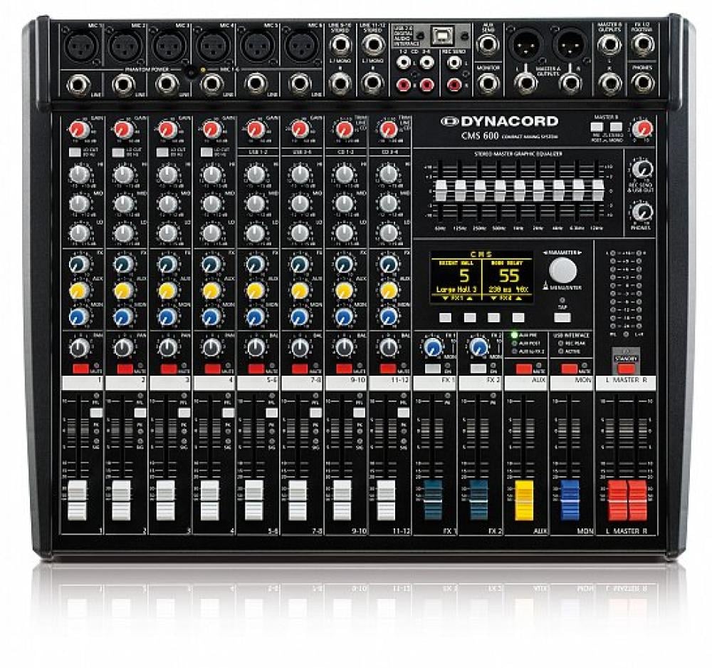 DYNACORD cms 600-3 mixer 8 input 6 mics input