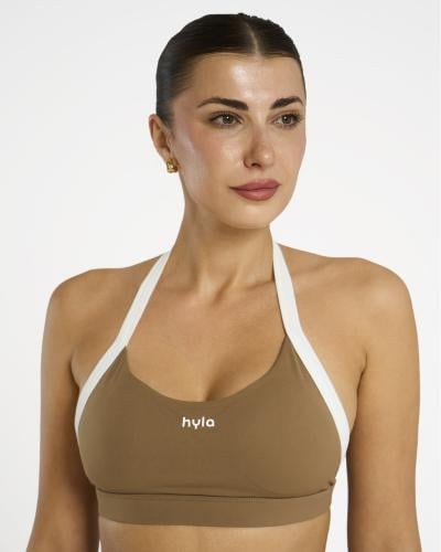 Brown - padded sport bra