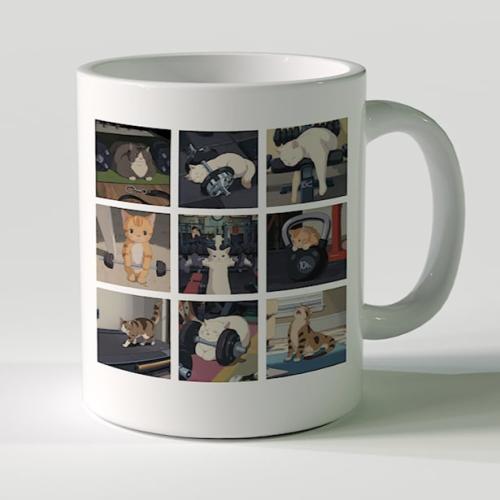 Cat Gym Memes Mug | كوب ميمز قطط في النادي