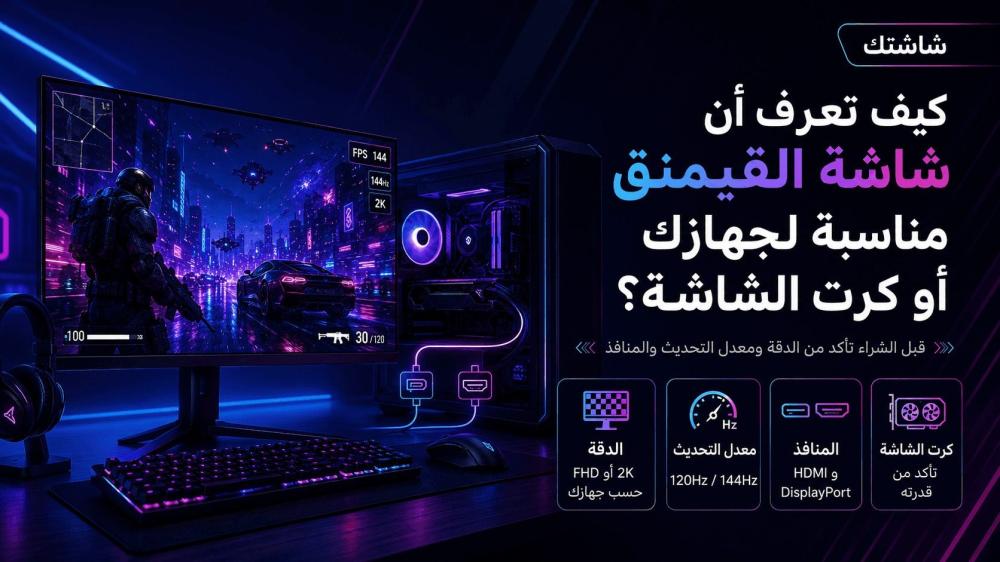 كيف تعرف أن شاشة القيمنق مناسبة لجهازك أو كرت الشاشة؟