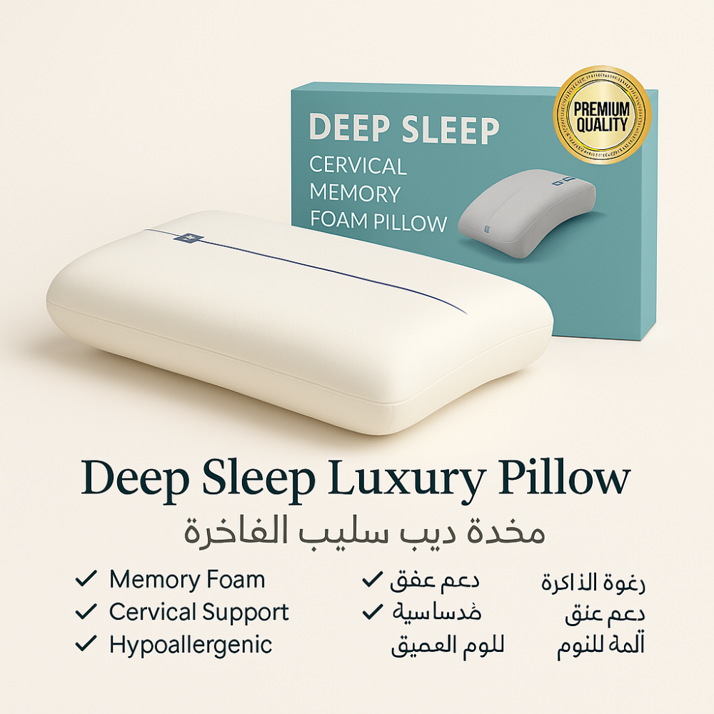 مخدة deep sleep cervical memory  مقاس ٦٠*٤٥