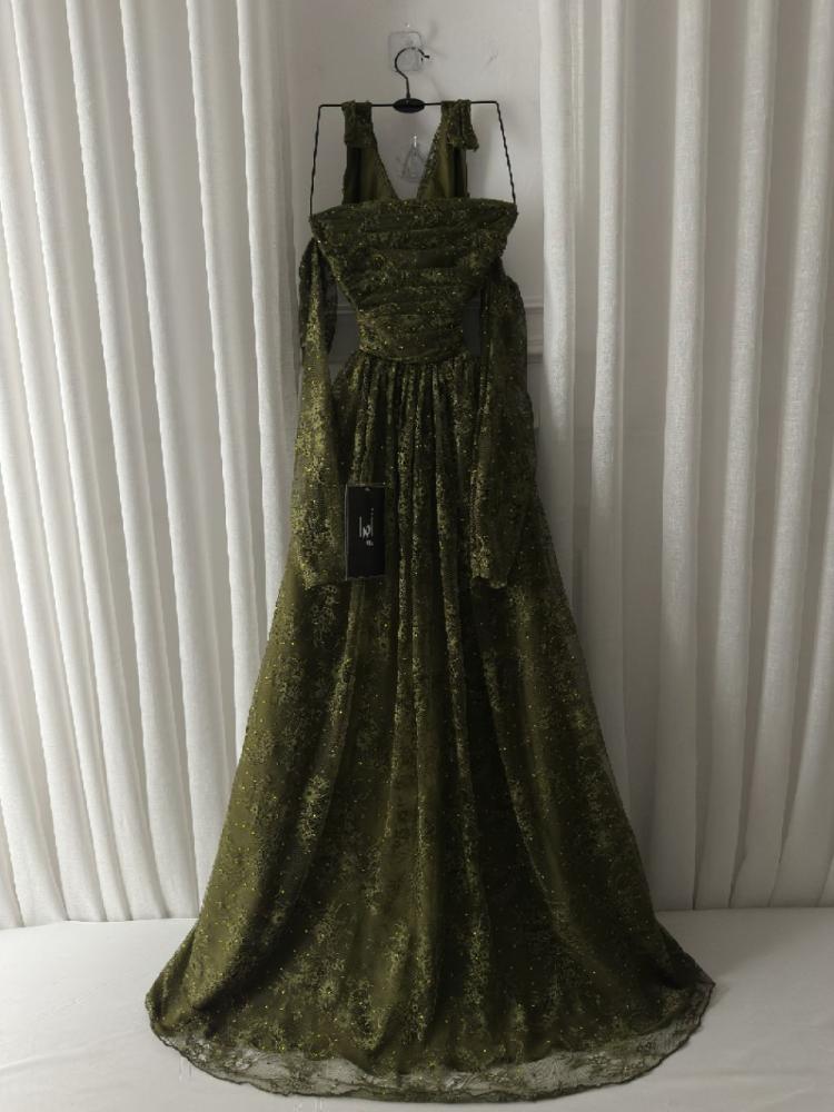 layered flared dress Herbal French lace double-layered Dusters & Dresses