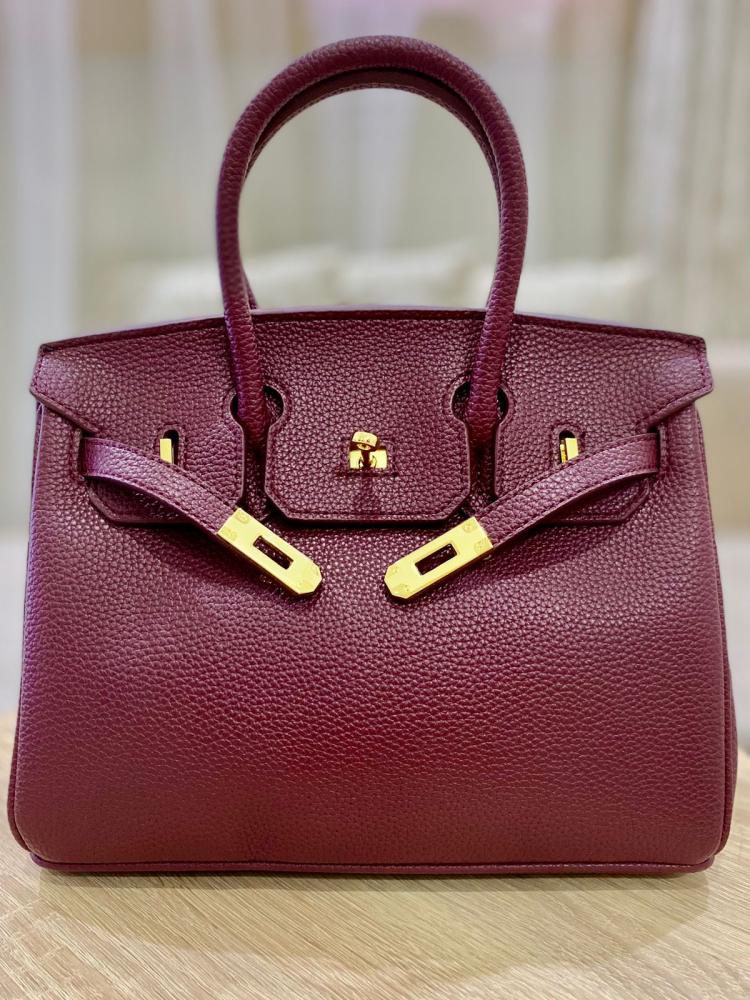 بيركن يد وكتف عنابي مقاس 25 سم ذهبي عالية الجودة