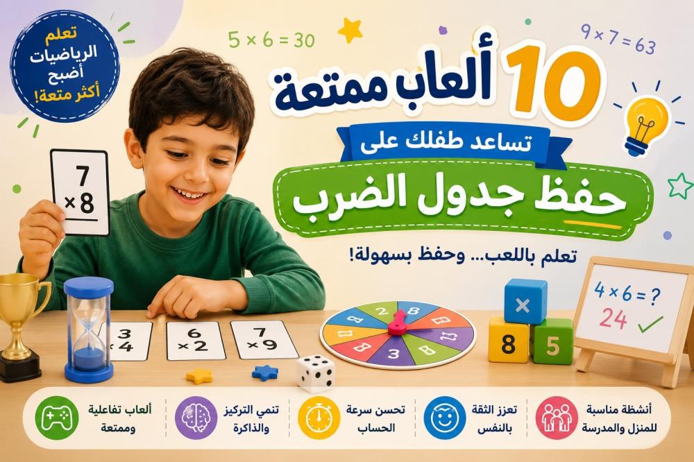 10 ألعاب ممتعة تساعد طفلك على حفظ جدول الضرب