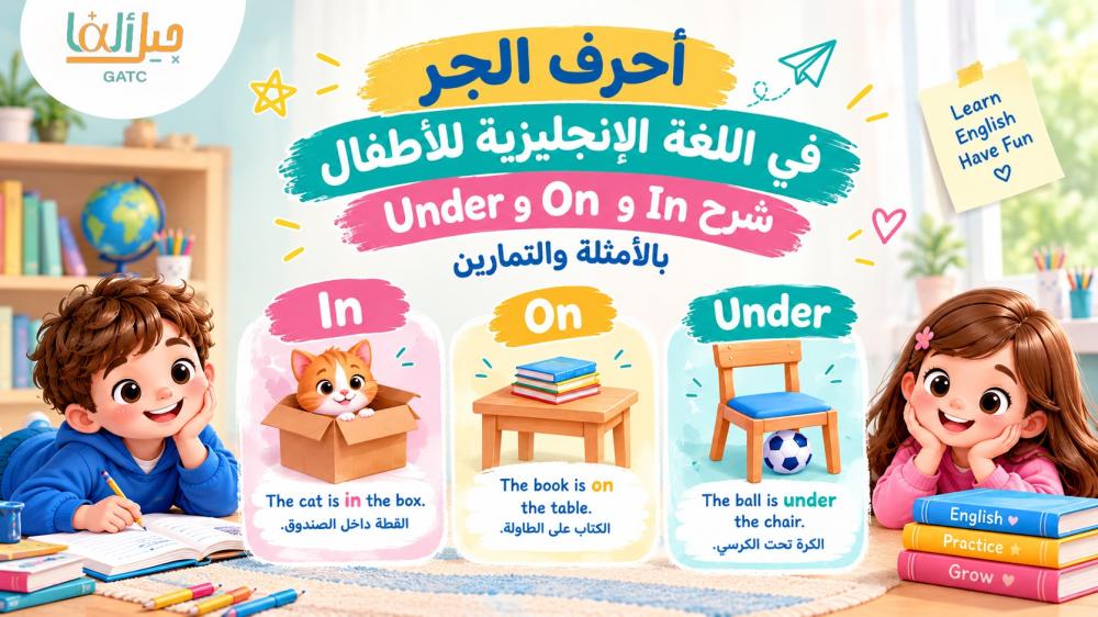 أحرف الجر في اللغة الإنجليزية للأطفال