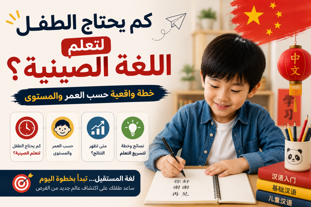 كم يحتاج الطفل لتعلم اللغة الصينية