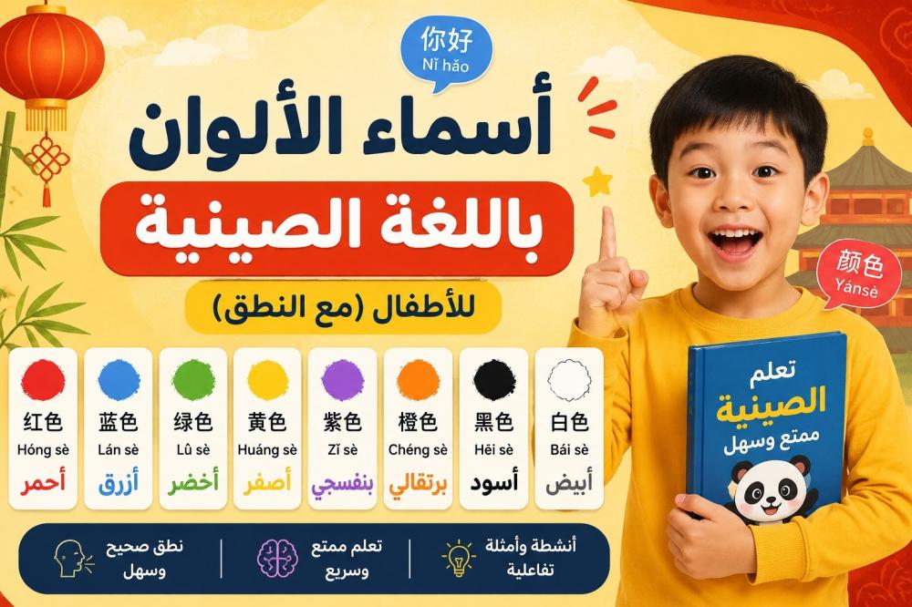 أسماء الألوان باللغة الصينية للأطفال