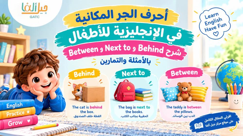 أحرف الجر المكانية في الإنجليزية للأطفال