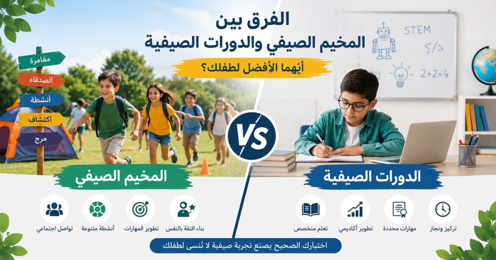 الفرق بين النادي الصيفي والدورات الصيفية