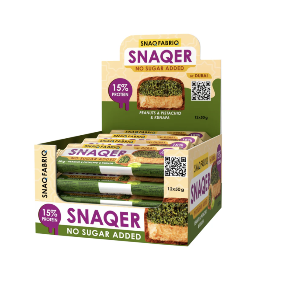 Packet Snaq Fabriq protein Bar peanut and pistachios and kunafa flavor 50*12 gm