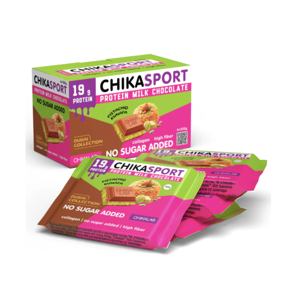 Packet CHIKASPORT Protein Pistachio & Kunafa pack 4*100g