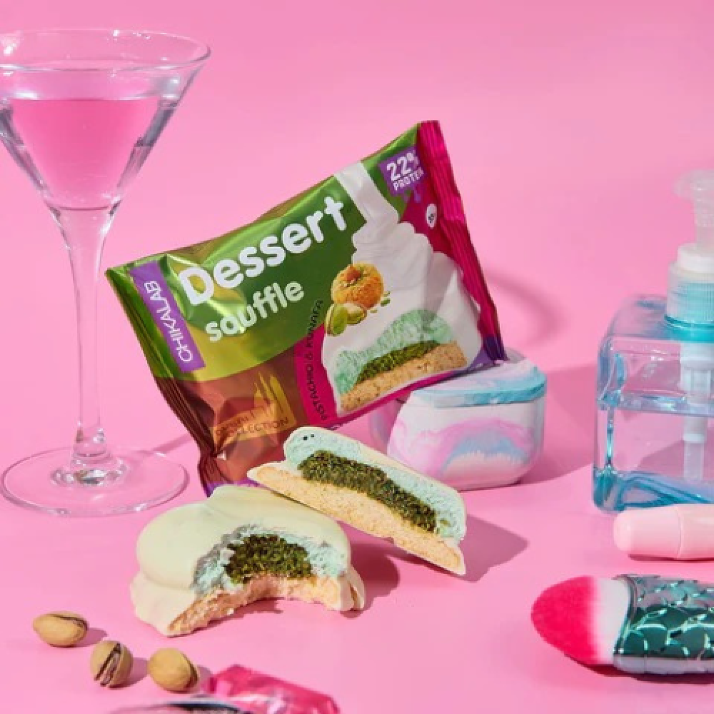 Chika Lab Protein Soufflé Cookies – Pistachio & Kunafa – 55g × 8