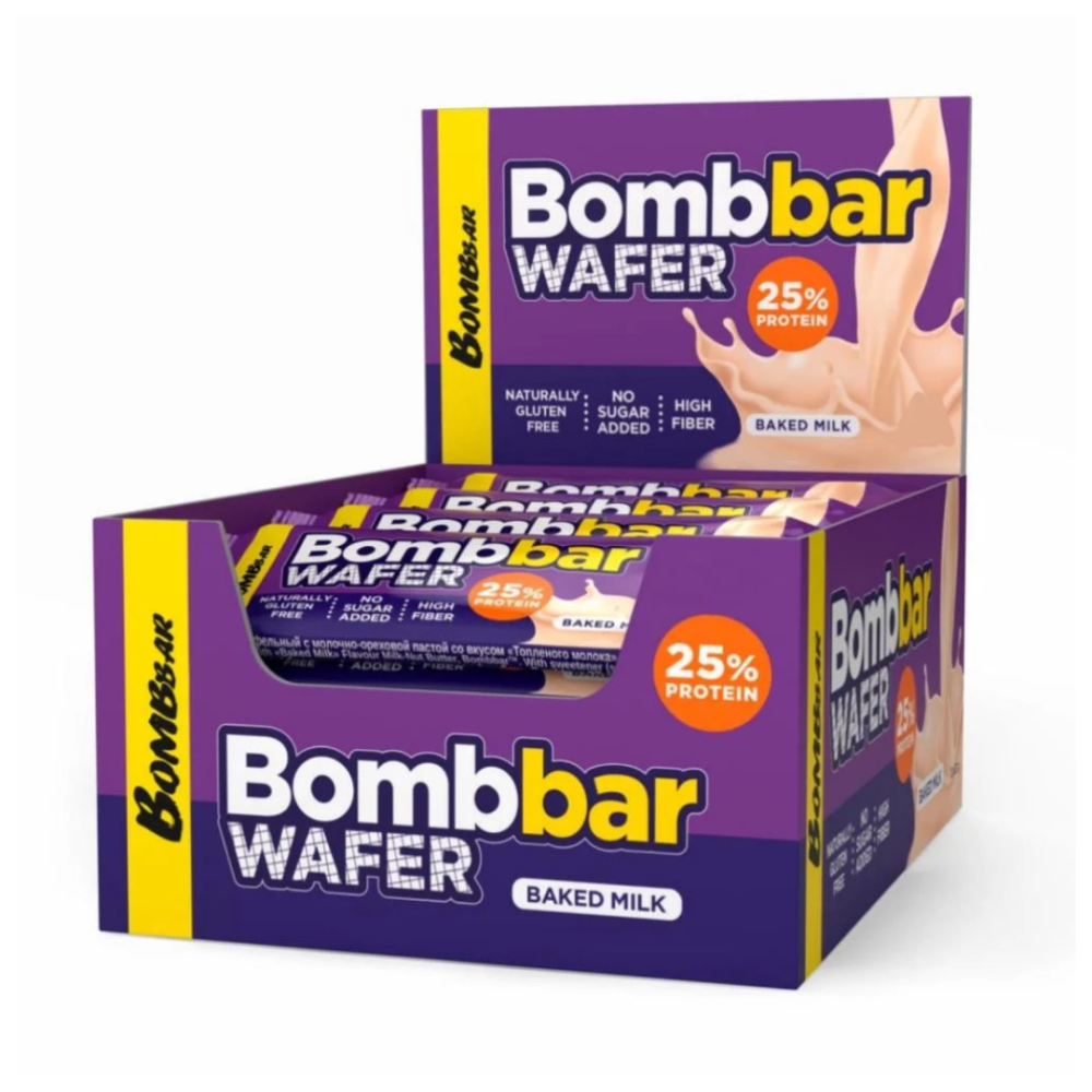 Bombar Protein Wafers Baked milk flavour Pack 20 x 32 g