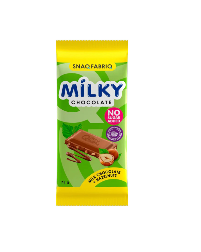 Snaq Fabriq - Milky Chocolate Bar with Hazelnuts 75g - Dovember