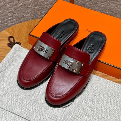 Hermes Iota mule Dark red