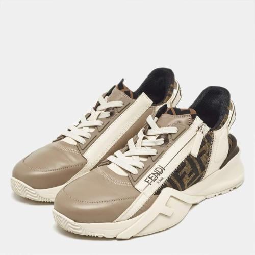 Fendi Multicolor Canvas and Leather Flow Lace Up S...