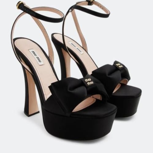 MiuSh18 Satin platform sandals