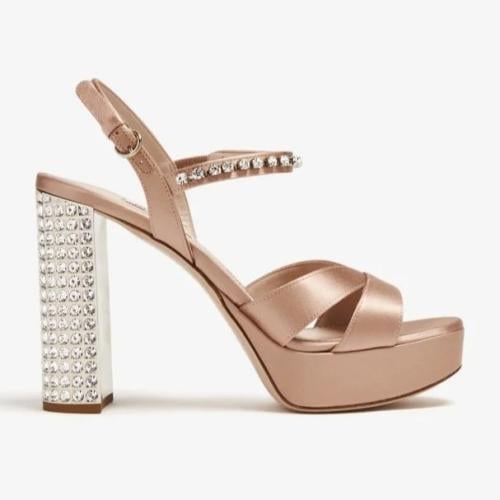 MiuSh3 miu miu Satin platform sandals