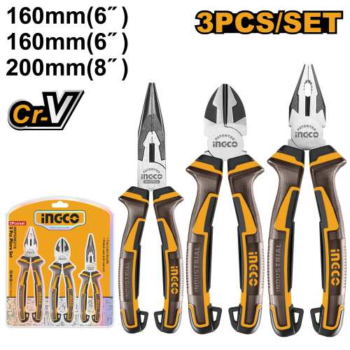 3pcs Pliers Set8" Combination pliers6" Long nose p...