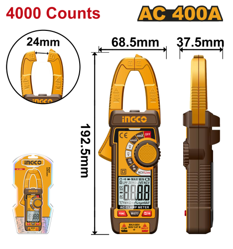 Digital AC clamp meter 600V- 400A جهاز قياس رقمي ك...