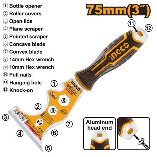Multifunction putty trowel 75mm 3"سكين معجون متعدد...