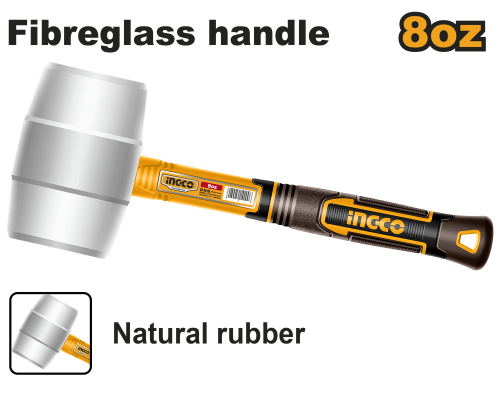 Rubber hammer Natural rubber 220g مطرقة ربر ابيض 2...