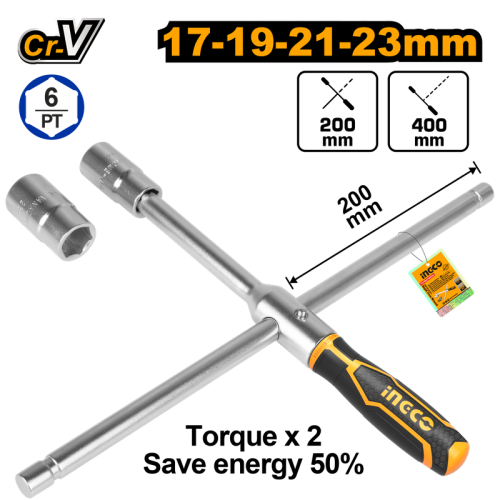 Rapid Cross WrenchWith 4 pcs 1/2" Socket:17mm 19mm...