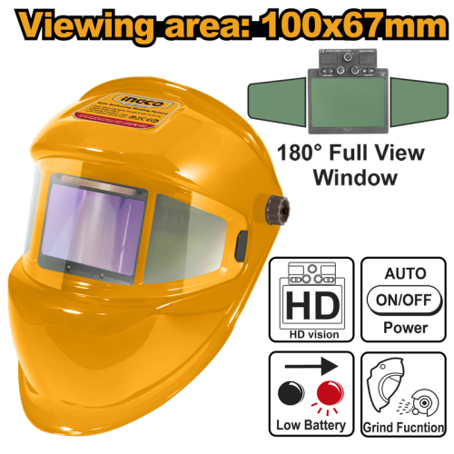 Auto-darkening welding helmet 100 x 67 mm Sensors:...