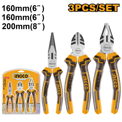 3pcs Pliers Set 8" Combination pliers 6" Long nose...