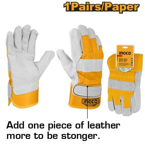 Leather Gloves 10.5″ leather/cotton قفازات عمل جلد...