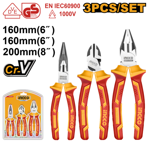 3Pcs insulated pliers set طقم زرادية 3 قطع معزول