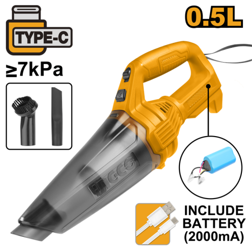 Cordless vacuum cleaner 12V 0.5L USB type-Cمكنسة ك...