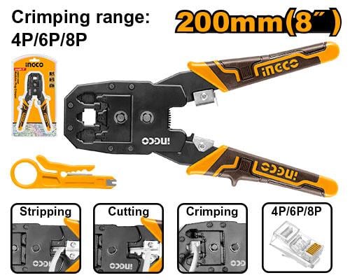 Modular plug crimper 8" Used for crimping terminal...