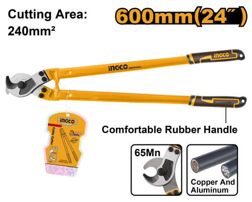 Cable cutter 24" rubber handle for cutting copper...