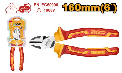 Insulated high leverage diagonal cutting pliers 6"...