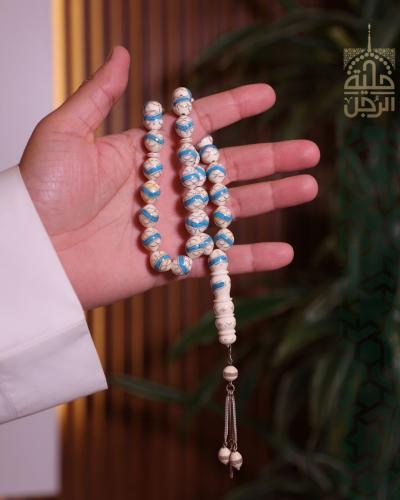 سبحة من عاج الفيل وحجر الفيروز و الفضة