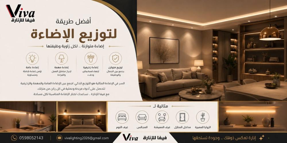 هندسة الضياء: كيف تحول توزيع الإضاءة الذكي منزلك من مجرد مساحة إلى جناح فندقي فاخر؟
