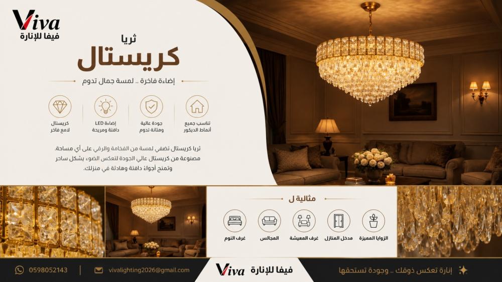ثريات الكريستال الملكي: سحر بريق الألماس في ديكور القصور | فيفا للإنارة
