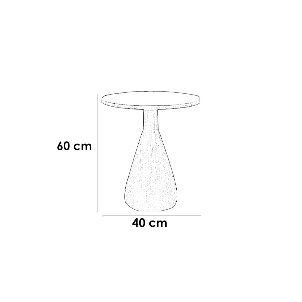 طاولة جانبية خشب طبيعي وخشب قشره الجوز بني - 40×40×60 سم