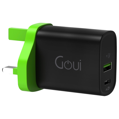 شاحن جداري قوي 20 واط بمنفذ USB-C ومنفذ USB-A