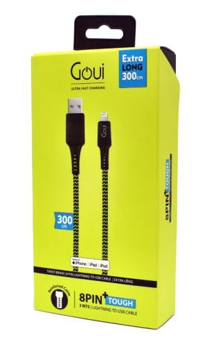 كيبل ايفون USB قماش 3 متر أخضر من قوي