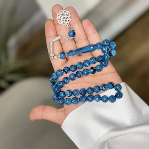 سبحة بكلايت تركواز بحري