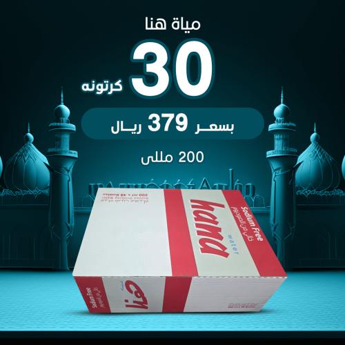 30 كرتون مياه هنا 200 مل - 48 عبوة