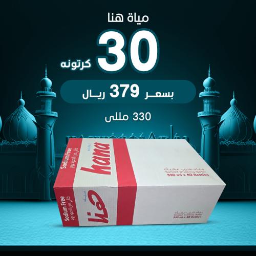 30 كرتون مياه هنا 330 مل - 40 عبوة