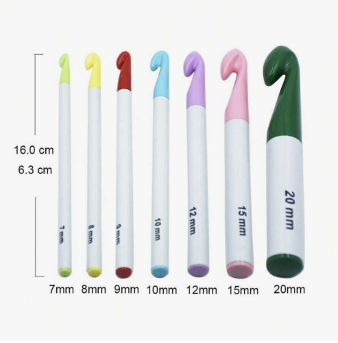 سنارة كروشيه بلاستيك مقاس كبير - سنارات ابر