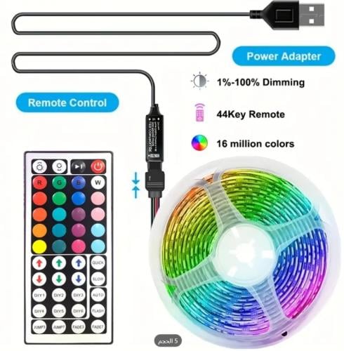 شريط إضاءة LED لاسلكي للتحكم عن بعد بالأشعة تحت ال...