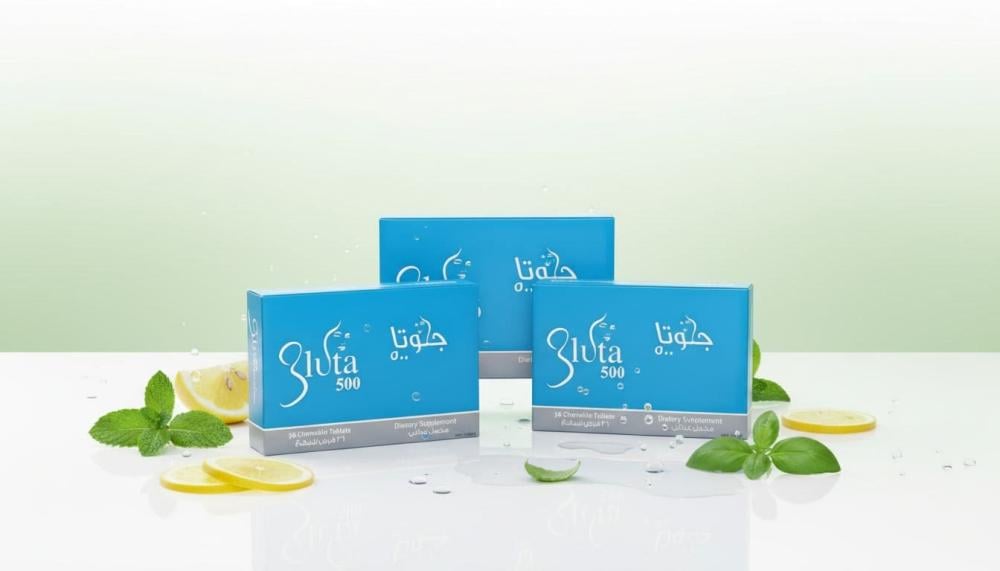 مكمل جلوتا 500 من TAW لإزالة السموم من الجسم وخلفية صحية نقية
