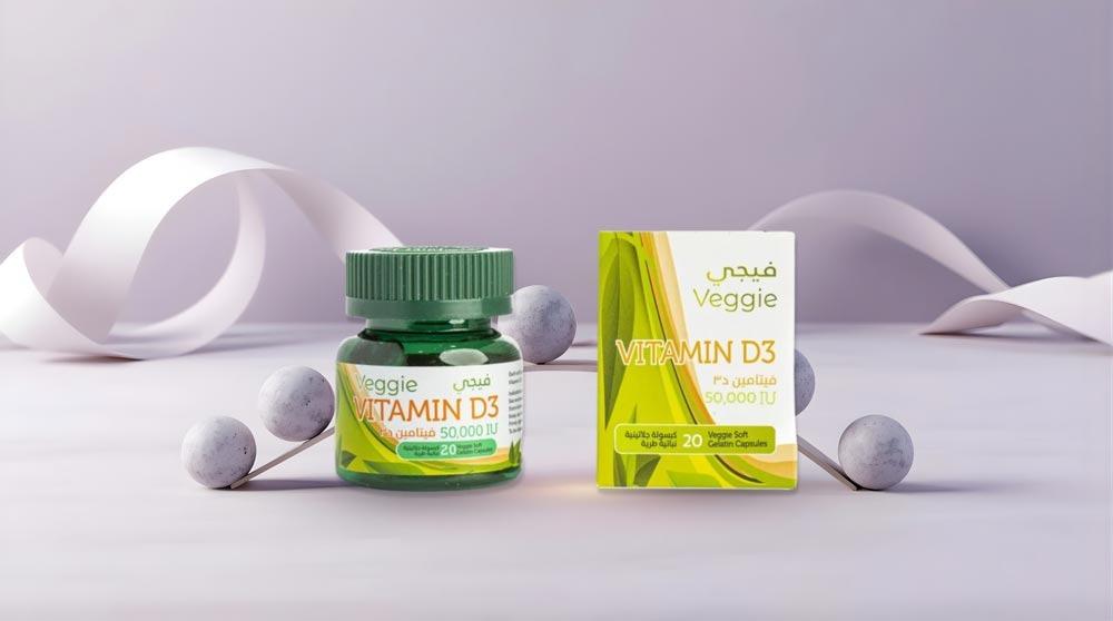 صورة مكمل فيتامين دال مع كبسولات مرتبة من تاو توضح خطوة غذائية لتنظيم