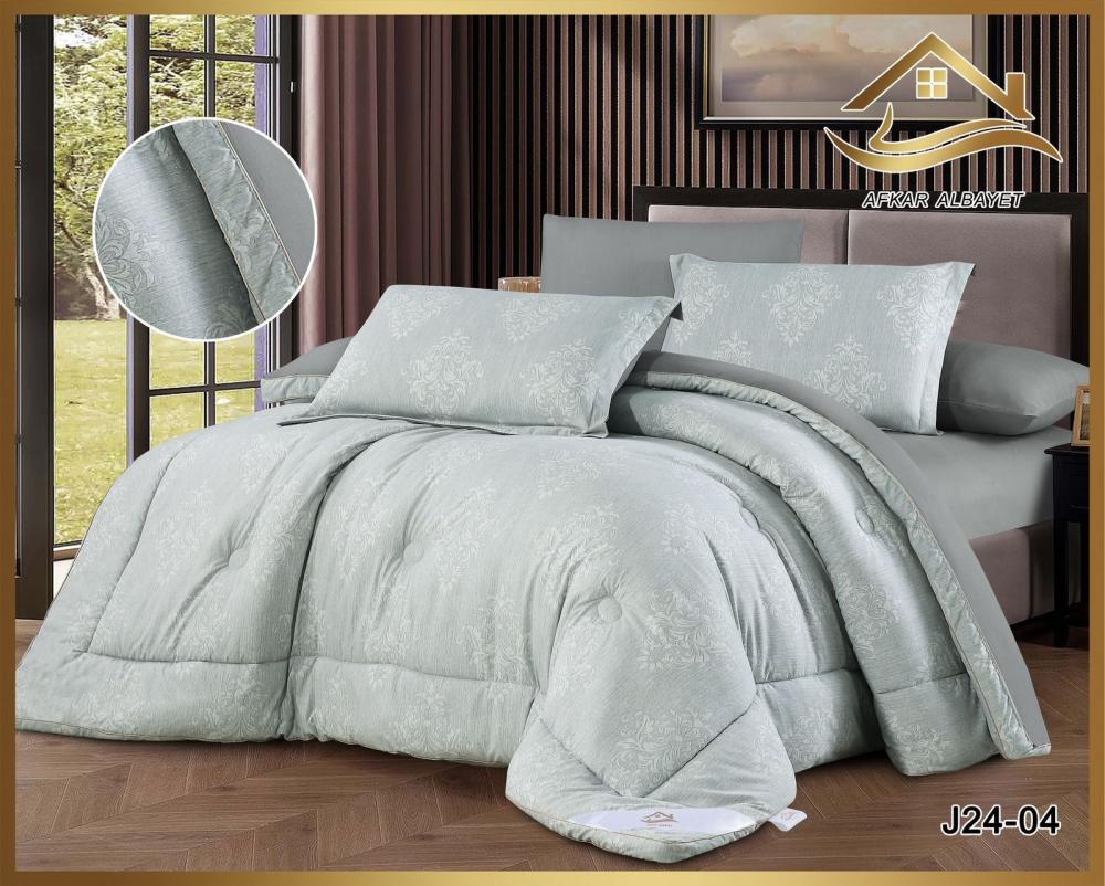 مفرش مفرد ونص منقوش بريمين ٤ قطع جودة عاليه