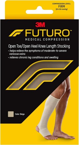 جوارب فوتورو مفتوحة عند أصابع القدم/كعب مفتوح، للجنسين، ضغط ثابت، 20-30 مل